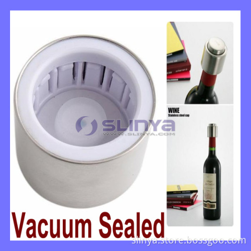 Customized Logo Stainless Steel Vacuum Sealed Red Wine Storage Bottle Stopper Plug Bottle Cap